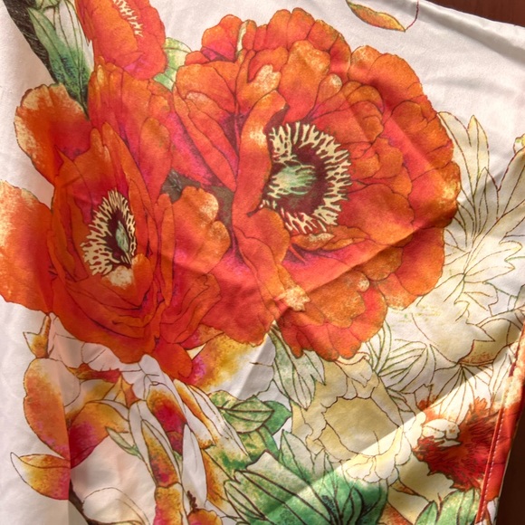 Natori Kaftan Size Small small Floral Peonies Print Side Slits Side Pockets AC - Picture 4 of 12